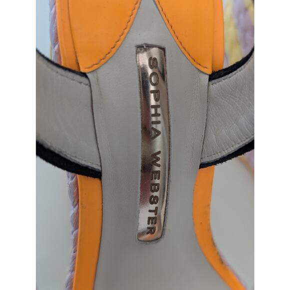 Women's Sophia Webster Lucita Wedge Sandals Multicolor Suede & Leather Size 7 - Picture 8 of 11